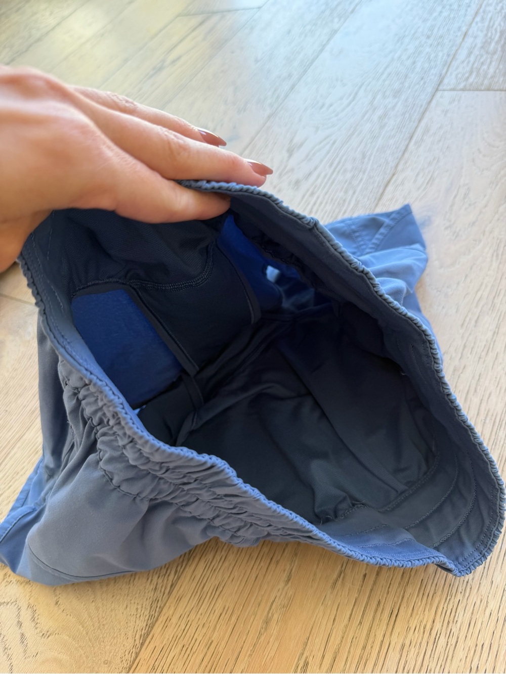 LULULEMON Blue Tracker Shorts Athletic Lined 4” - Picture 5 of 5